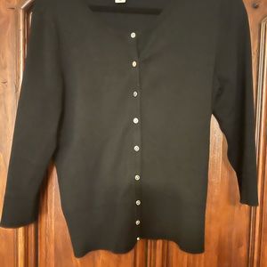 Womens cardigan black with decorative buttons.